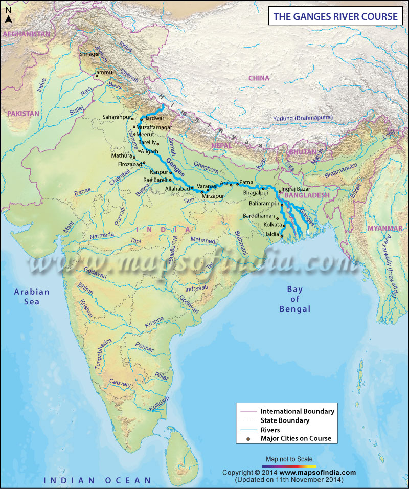River Ganga In India Map - Best Map of Middle Earth